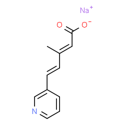 ChemSpider 2D Image | Sodium (2E,4E)-3-methyl-5-(3-pyridinyl)-2,4-pentadienoate | C11H10NNaO2