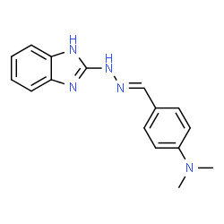 ChemSpider 2D Image | 4-[(E)-(1H-Benzimidazol-2-ylhydrazono)methyl]-N,N-dimethylaniline | C16H17N5