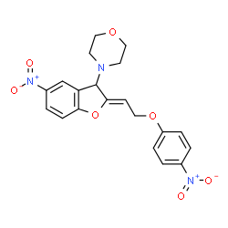 ChemSpider 2D Image | 4-{(2Z)-5-Nitro-2-[2-(4-nitrophenoxy)ethylidene]-2,3-dihydro-1-benzofuran-3-yl}morpholine | C20H19N3O7
