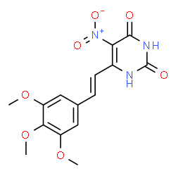 ChemSpider 2D Image | 5-Nitro-6-[(E)-2-(3,4,5-trimethoxyphenyl)vinyl]-2,4(1H,3H)-pyrimidinedione | C15H15N3O7