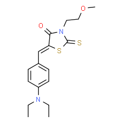 ChemSpider 2D Image | (5Z)-5-[4-(Diethylamino)benzylidene]-3-(2-methoxyethyl)-2-thioxo-1,3-thiazolidin-4-one | C17H22N2O2S2