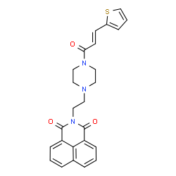 ChemSpider 2D Image | 2-(2-{4-[(2E)-3-(2-Thienyl)-2-propenoyl]-1-piperazinyl}ethyl)-1H-benzo[de]isoquinoline-1,3(2H)-dione | C25H23N3O3S