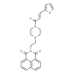 ChemSpider 2D Image | 2-(2-{4-[(2E)-3-(2-Furyl)-2-propenoyl]-1-piperazinyl}ethyl)-1H-benzo[de]isoquinoline-1,3(2H)-dione | C25H23N3O4