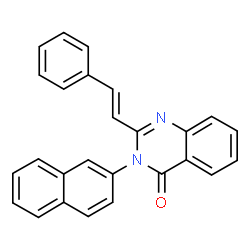 ChemSpider 2D Image | 3-(2-Naphthyl)-2-[(E)-2-phenylvinyl]-4(3H)-quinazolinone | C26H18N2O