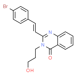 ChemSpider 2D Image | 2-[(E)-2-(4-Bromophenyl)vinyl]-3-(3-hydroxypropyl)-4(3H)-quinazolinone | C19H17BrN2O2