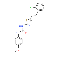 ChemSpider 2D Image | 1-{5-[(E)-2-(2-Chlorophenyl)vinyl]-1,3,4-thiadiazol-2-yl}-3-(4-ethoxyphenyl)urea | C19H17ClN4O2S