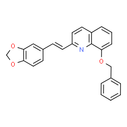 ChemSpider 2D Image | 2-[(E)-2-(1,3-Benzodioxol-5-yl)vinyl]-8-(benzyloxy)quinoline | C25H19NO3
