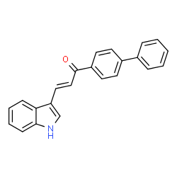 ChemSpider 2D Image | (2E)-1-(4-Biphenylyl)-3-(1H-indol-3-yl)-2-propen-1-one | C23H17NO