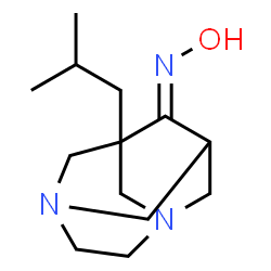 ChemSpider 2D Image | 1-isobutyl-3,6-diazatricyclo[4.3.1.1~3,8~]undecan-9-one oxime | C13H23N3O