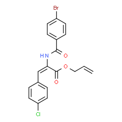 ChemSpider 2D Image | Allyl (2E)-2-[(4-bromobenzoyl)amino]-3-(4-chlorophenyl)acrylate | C19H15BrClNO3