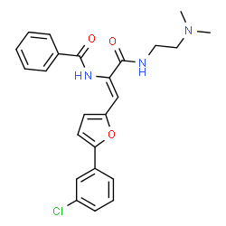 ChemSpider 2D Image | N-[(1Z)-1-[5-(3-Chlorophenyl)-2-furyl]-3-{[2-(dimethylamino)ethyl]amino}-3-oxo-1-propen-2-yl]benzamide | C24H24ClN3O3