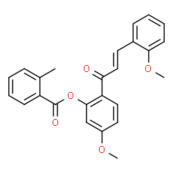 ChemSpider 2D Image | 5-Methoxy-2-[(2E)-3-(2-methoxyphenyl)-2-propenoyl]phenyl 2-methylbenzoate | C25H22O5