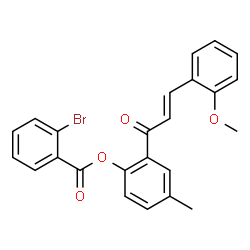 ChemSpider 2D Image | 2-[(2E)-3-(2-Methoxyphenyl)-2-propenoyl]-4-methylphenyl 2-bromobenzoate | C24H19BrO4