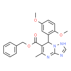 ChemSpider 2D Image | Benzyl 7-(2,5-dimethoxyphenyl)-5-methyl-1,7-dihydro[1,2,4]triazolo[1,5-a]pyrimidine-6-carboxylate | C22H22N4O4
