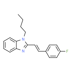 ChemSpider 2D Image | 1-Butyl-2-[(E)-2-(4-fluorophenyl)vinyl]-1H-benzimidazole | C19H19FN2