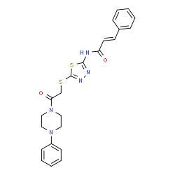 ChemSpider 2D Image | (2E)-N-(5-{[2-Oxo-2-(4-phenyl-1-piperazinyl)ethyl]sulfanyl}-1,3,4-thiadiazol-2-yl)-3-phenylacrylamide | C23H23N5O2S2