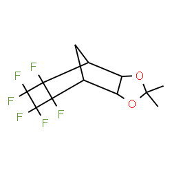 ChemSpider 2D Image | 8,9,9,10,10,11-Hexafluoro-4,4-dimethyl-3,5-dioxatetracyclo[5.4.1.0(2,6).0(8,11)]dodecane | C12H12F6O2