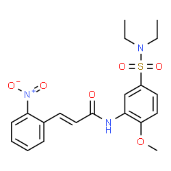 ChemSpider 2D Image | (2E)-N-[5-(Diethylsulfamoyl)-2-methoxyphenyl]-3-(2-nitrophenyl)acrylamide | C20H23N3O6S
