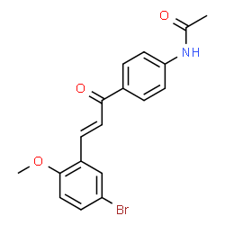 ChemSpider 2D Image | N-{4-[(2E)-3-(5-Bromo-2-methoxyphenyl)-2-propenoyl]phenyl}acetamide | C18H16BrNO3