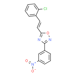 ChemSpider 2D Image | 5-[(E)-2-(2-Chlorophenyl)vinyl]-3-(3-nitrophenyl)-1,2,4-oxadiazole | C16H10ClN3O3