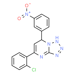 ChemSpider 2D Image | 5-(2-Chlorophenyl)-7-(3-nitrophenyl)-1,7-dihydrotetrazolo[1,5-a]pyrimidine | C16H11ClN6O2