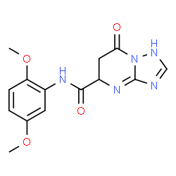 ChemSpider 2D Image | N-(2,5-Dimethoxyphenyl)-7-oxo-1,5,6,7-tetrahydro[1,2,4]triazolo[1,5-a]pyrimidine-5-carboxamide | C14H15N5O4