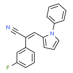 ChemSpider 2D Image | (2E)-2-(3-Fluorophenyl)-3-(1-phenyl-1H-pyrrol-2-yl)acrylonitrile | C19H13FN2