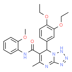ChemSpider 2D Image | 7-(3,4-Diethoxyphenyl)-N-(2-methoxyphenyl)-5-methyl-1,7-dihydrotetrazolo[1,5-a]pyrimidine-6-carboxamide | C23H26N6O4
