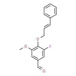 ChemSpider 2D Image | 3-Iodo-5-methoxy-4-{[(2E)-3-phenyl-2-propen-1-yl]oxy}benzaldehyde | C17H15IO3