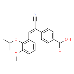 ChemSpider 2D Image | 4-[(E)-1-Cyano-2-(2-isopropoxy-3-methoxyphenyl)vinyl]benzoic acid | C20H19NO4
