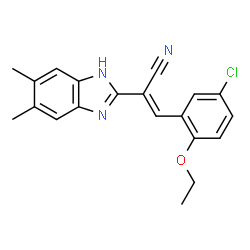 ChemSpider 2D Image | (2E)-3-(5-Chloro-2-ethoxyphenyl)-2-(5,6-dimethyl-1H-benzimidazol-2-yl)acrylonitrile | C20H18ClN3O