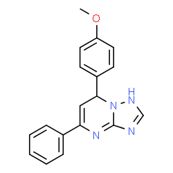 ChemSpider 2D Image | 7-(4-Methoxyphenyl)-5-phenyl-1,7-dihydro[1,2,4]triazolo[1,5-a]pyrimidine | C18H16N4O