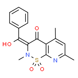 ChemSpider 2D Image | (3Z)-3-[Hydroxy(phenyl)methylene]-2,5,7-trimethyl-2,3-dihydro-4H-pyrido[3,2-e][1,2]thiazin-4-one 1,1-dioxide | C17H16N2O4S