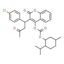 ChemSpider 2D Image | 2-Isopropyl-5-methylcyclohexyl 3-(1-(4-chlorophenyl)-3-oxobutyl)-coumarin-4-yl carbonate | C30H33ClO6