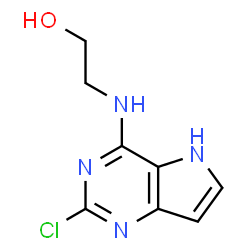 ChemSpider 2D Image | 2-[(2-Chloro-5H-pyrrolo[3,2-d]pyrimidin-4-yl)amino]ethanol | C8H9ClN4O
