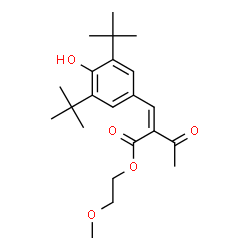 ChemSpider 2D Image | 2-methoxyethyl (2Z)-2-(3,5-di-tert-butyl-4-hydroxybenzylidene)-3-oxobutanoate | C22H32O5