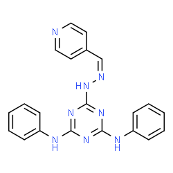 ChemSpider 2D Image | N,N'-Diphenyl-6-[(2Z)-2-(4-pyridinylmethylene)hydrazino]-1,3,5-triazine-2,4-diamine | C21H18N8