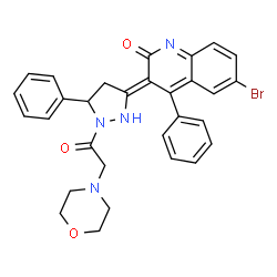 ChemSpider 2D Image | (3E)-6-Bromo-3-[1-(4-morpholinylacetyl)-5-phenyl-3-pyrazolidinylidene]-4-phenyl-2(3H)-quinolinone | C30H27BrN4O3