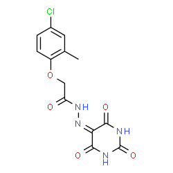 ChemSpider 2D Image | 2-(4-Chloro-2-methylphenoxy)-N'-(2,4,6-trioxotetrahydro-5(2H)-pyrimidinylidene)acetohydrazide | C13H11ClN4O5