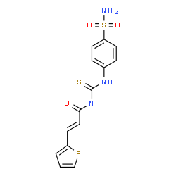 ChemSpider 2D Image | (2E)-N-[(4-Sulfamoylphenyl)carbamothioyl]-3-(2-thienyl)acrylamide | C14H13N3O3S3