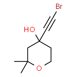 ChemSpider 2D Image | 4-(Bromoethynyl)-2,2-dimethyltetrahydro-2H-pyran-4-ol | C9H13BrO2