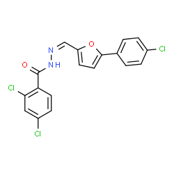 ChemSpider 2D Image | 2,4-Dichloro-N'-{(Z)-[5-(4-chlorophenyl)-2-furyl]methylene}benzohydrazide | C18H11Cl3N2O2