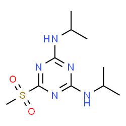 ChemSpider 2D Image | N,N'-Diisopropyl-6-(methylsulfonyl)-1,3,5-triazine-2,4-diamine | C10H19N5O2S