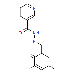 ChemSpider 2D Image | N'-[(Z)-(3,5-Diiodo-6-oxo-2,4-cyclohexadien-1-ylidene)methyl]nicotinohydrazide | C13H9I2N3O2