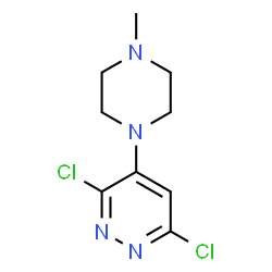 ChemSpider 2D Image | 3,6-Dichloro-4-(4-methyl-1-piperazinyl)pyridazine  | C9H12Cl2N4