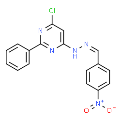 ChemSpider 2D Image | 4-Chloro-6-[(2Z)-2-(4-nitrobenzylidene)hydrazino]-2-phenylpyrimidine | C17H12ClN5O2