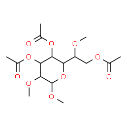 ChemSpider 2D Image | Methyl 3,4,7-tri-O-acetyl-2,6-di-O-methylheptopyranoside | C16H26O10