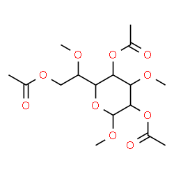 ChemSpider 2D Image | Methyl 2,4,7-tri-O-acetyl-3,6-di-O-methylheptopyranoside | C16H26O10