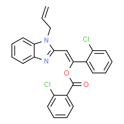 ChemSpider 2D Image | (Z)-2-(1-Allyl-1H-benzimidazol-2-yl)-1-(2-chlorophenyl)vinyl 2-chlorobenzoate | C25H18Cl2N2O2