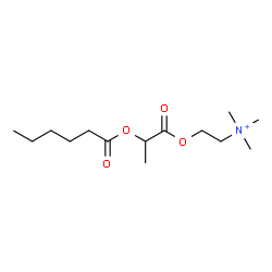 ChemSpider 2D Image | 2-{[2-(Hexanoyloxy)propanoyl]oxy}-N,N,N-trimethylethanaminium | C14H28NO4